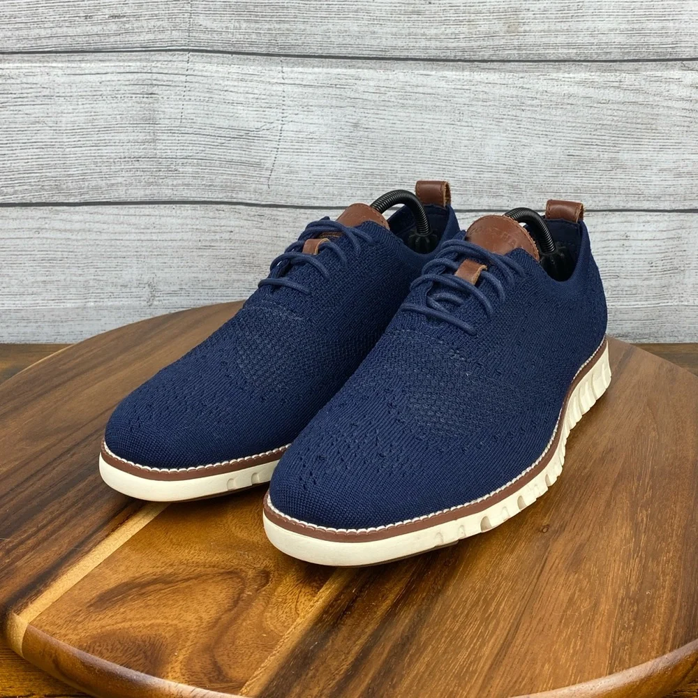 Cole Haan ZeroGrand Stitchlite Wingtip Oxford Marine Blue Ivory C24947 Men’s 9.5